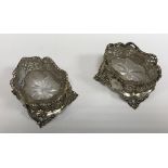 A pair of Victorian open salts of shaped form,