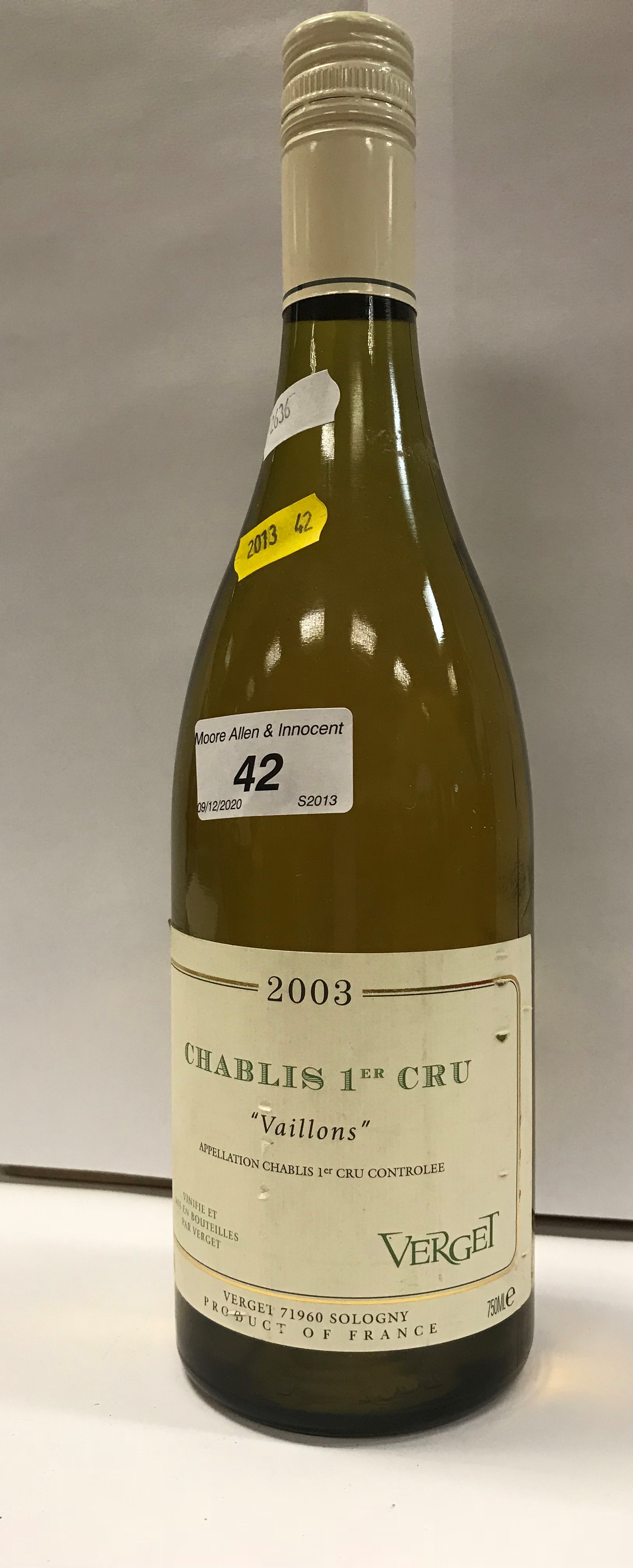 Seven bottles Chablis 1er Cru "Vaillons" Verget 2003 - Image 4 of 4