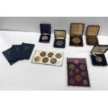 A basket containing various coin of the realm, commemorative coinage, Coronation coinage, etc,