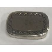 A George III silver vinaigrette of rounded rectangular form with engraved banding (by John Thropp,