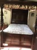 An oak full tester bedstead in the 18th Century manner,