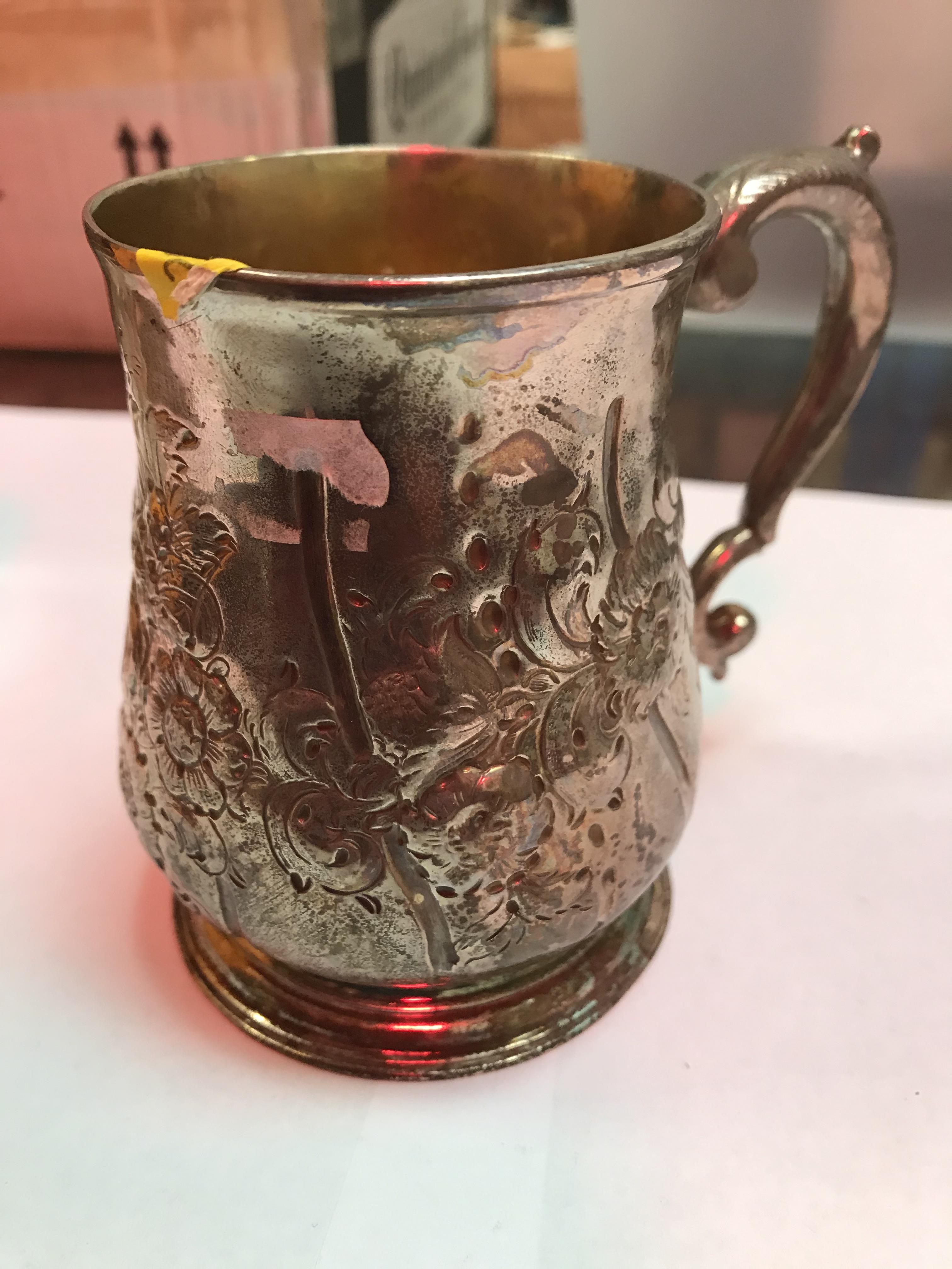 A George II silver baluster shaped mug with later foliate engraved decoration, - Image 21 of 42