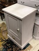 A collection of painted furniture comprising fall front bureau, TV cabinet, open bookcase, cupboard,