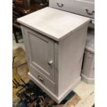 A collection of painted furniture comprising fall front bureau, TV cabinet, open bookcase, cupboard,