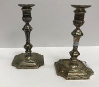 A pair of George V silver table candlesticks in the 18th Century manner (by Mappin & Webb,