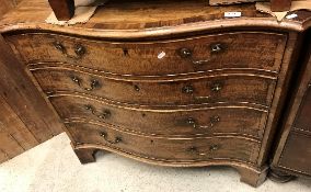 A George III mahogany serpentine-fronted chest,