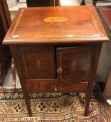 A 19th Century mahogany and inlaid pot cupboard,