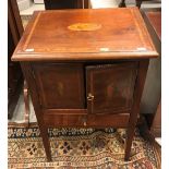 A 19th Century mahogany and inlaid pot cupboard,