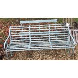 A circa 1900 slatted iron garden bench, 181.