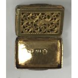 A George IV silver vinaigrette of rectangular form with engine-turned decoration,