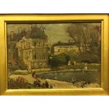 ALEXANDER JAMIESON "Le jardin de Luxembourg Paris", oil on panel, unsigned, titled,