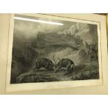 AFTER SIR EDWIN LANDSEER "A forest joust", engraving, published by G.