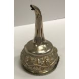A William IV silver wine funnel, the main body decorated with grape and vine,