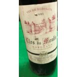 Six bottles various wine including Terra Alta Gran Reserva 1995, Clos du Moulin 1999, Bordeaux ...