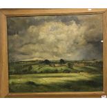 JOHN OSBORN "Cotswold village scene", oil on canvas, signed lower right, approx 76.5 cm x 91.