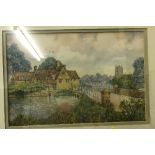 A large collection of watercolours, prints, etc, to include,