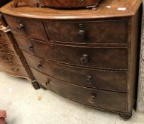 A Victorian mahogany bow-fronted chest,