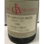 One bottle Dom de L'Arlot Nuit Saint Georges 1er Cru Clos de Lalot 1990 and one bottle Dom de Lalot