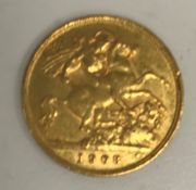 An Edward VII gold half sovereign, 1908,