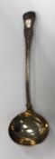 A George IV silver "King's" pattern soup ladle bearing ownership initial "E" (by William Johnson -