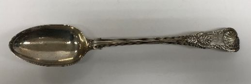 A George IV silver "King's" pattern serving spoon bearing ownership initial "E" (by William Chawner,