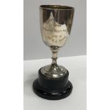 A George V silver trophy cup of goblet form,