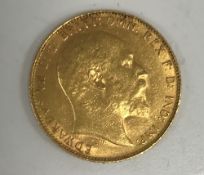 A George V gold sovereign, 1910,