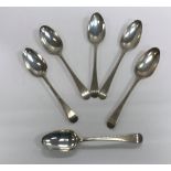 A set of six George III silver "Old English" pattern tablespoons (possibly by Thomas Eustace and