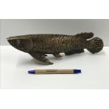 A modern bronze Carp figure,