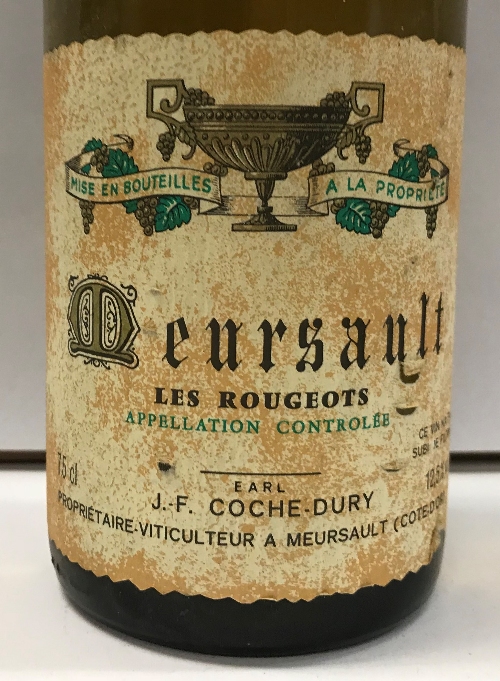 One bottle Meursault Les Rougeots,