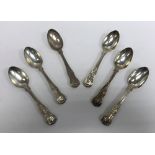 A set of six Victorian "King's" pattern teaspoons (by George W Adams for Chawner & Co., 1858), 7.