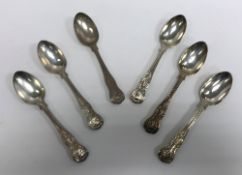 A set of six Victorian "King's" pattern teaspoons (by George W Adams for Chawner & Co., 1858), 7.