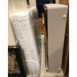 A John Lewis king size divan mattress and oak slatted headboard,