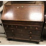 A 19th Century oak bureau,