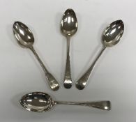 A pair of George V silver "Old English" pattern tablespoons (by James Dixon & Sons, Sheffield 1930),