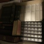 A box of books to include "Cassell's Encyclopedia - A storehouse of general information" and "The
