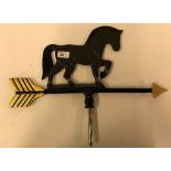 A black and gold painted cast iron "Horse" weather vane CONDITION REPORTS Is new.