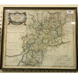 AFTER ROBERT MORDEN "Gloucestershire", engraved map, later hand-coloured, approx 38 cm x 45.