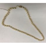 A single strand cultured pearl necklace, 61 pearls approx 6.