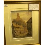 IN THE MANNER OF PAUL BRADDON "Continental street scene", watercolour, unsigned, approx 55.