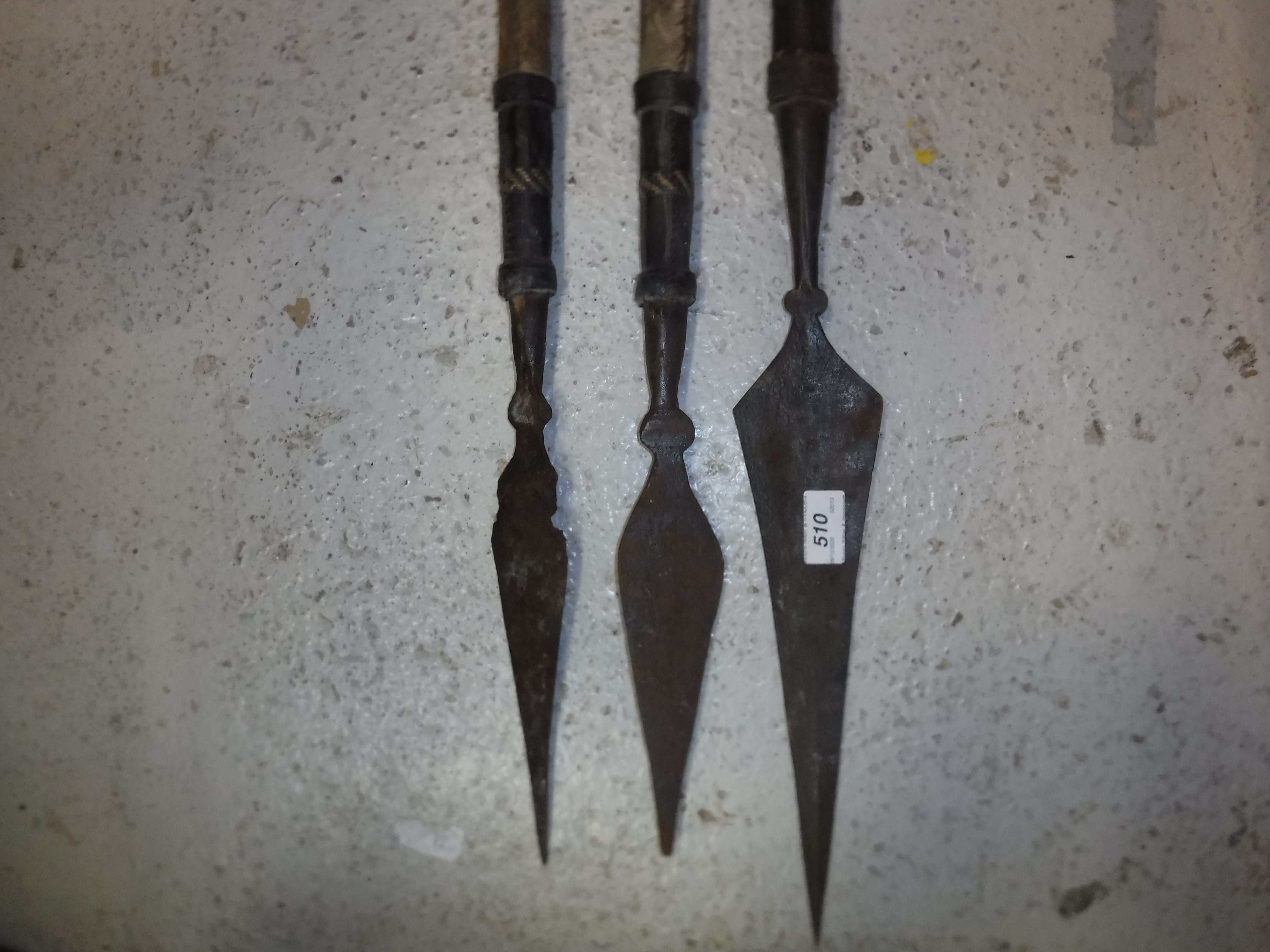 A collection of three various tribal spears with leather covered handles CONDITION - Image 3 of 14