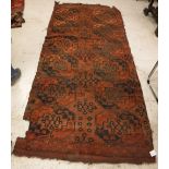Two Turkamen carpet fragments,