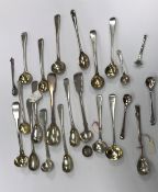 A collection of twelve various silver salt spoons, various dates and makers,