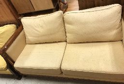 A Wesley Barrell Regency style three piece suite comprising three seat sofa, 177 cm wide,