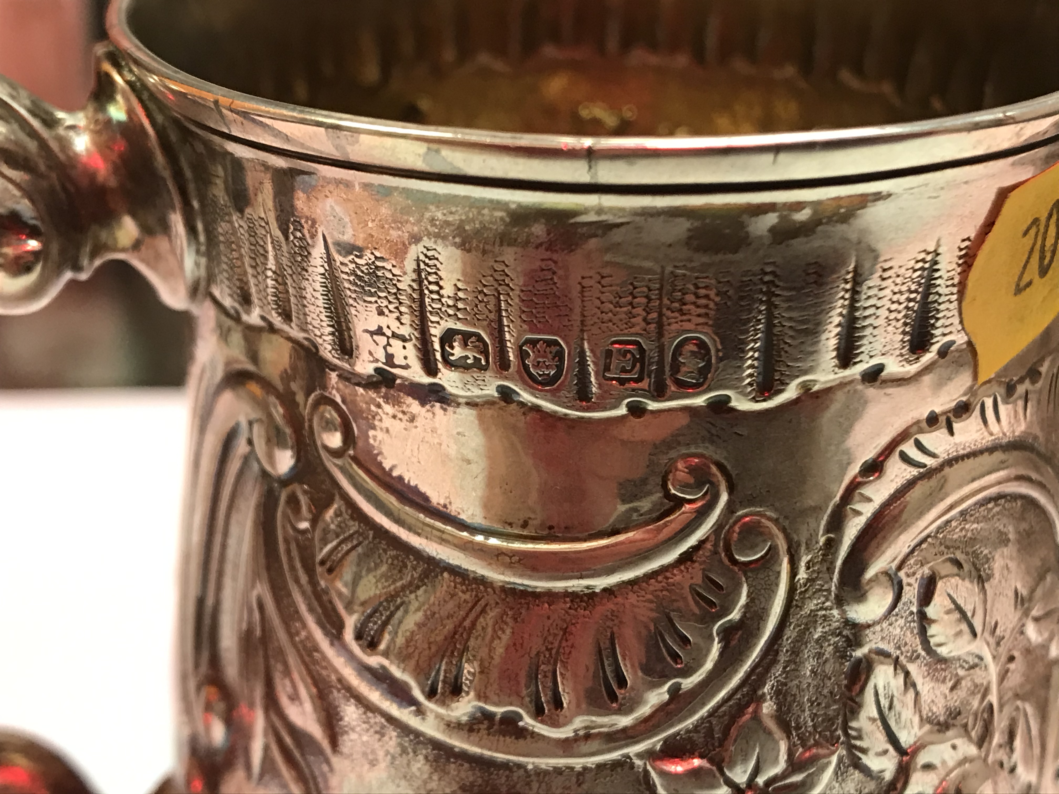 A George II silver baluster shaped mug with later foliate engraved decoration, - Image 4 of 42