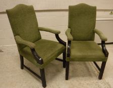 A pair of modern upholstered Gainsboroug