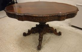 A Victorian (possibly Irish) rosewood centre table,