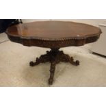 A Victorian (possibly Irish) rosewood centre table,