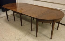 A Regency mahogany D-end dining table, t