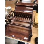 Two modern mahogany book troughs,